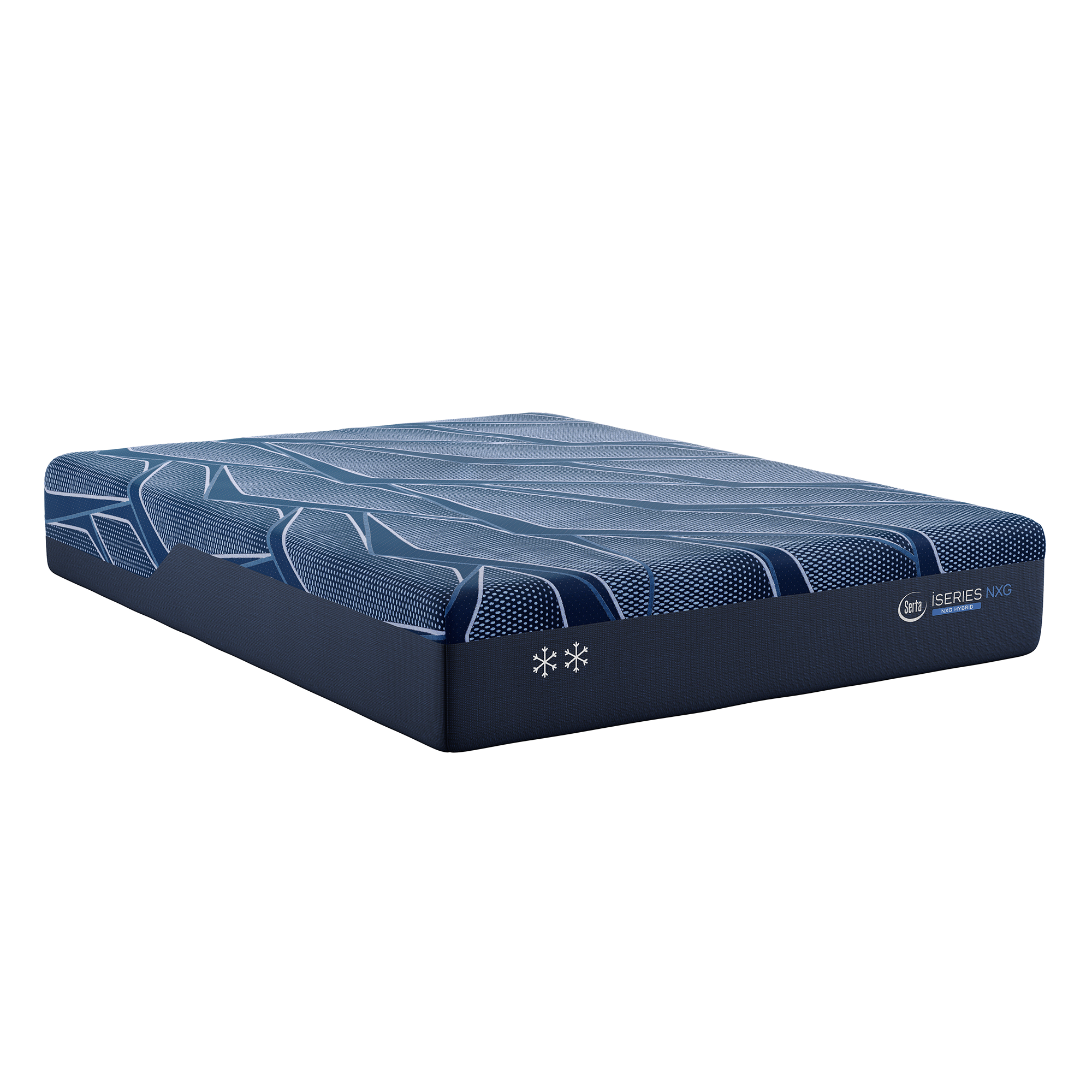 Blue Serta® iSeries® NXG™ Mattress with brand logo on a white background